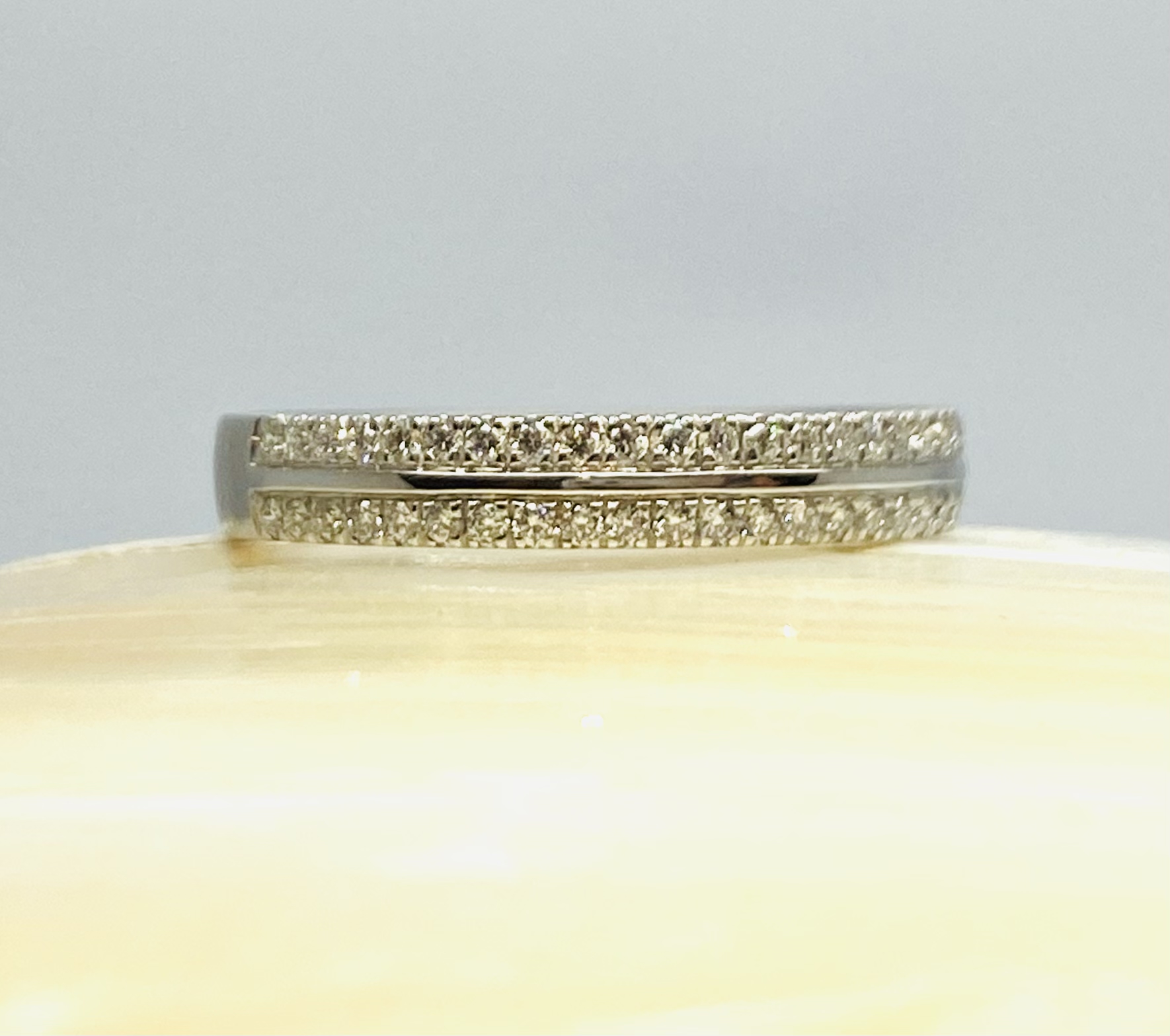 13600092 Platinum And Diamond Two Row 0.24ct Half Eternity Ring