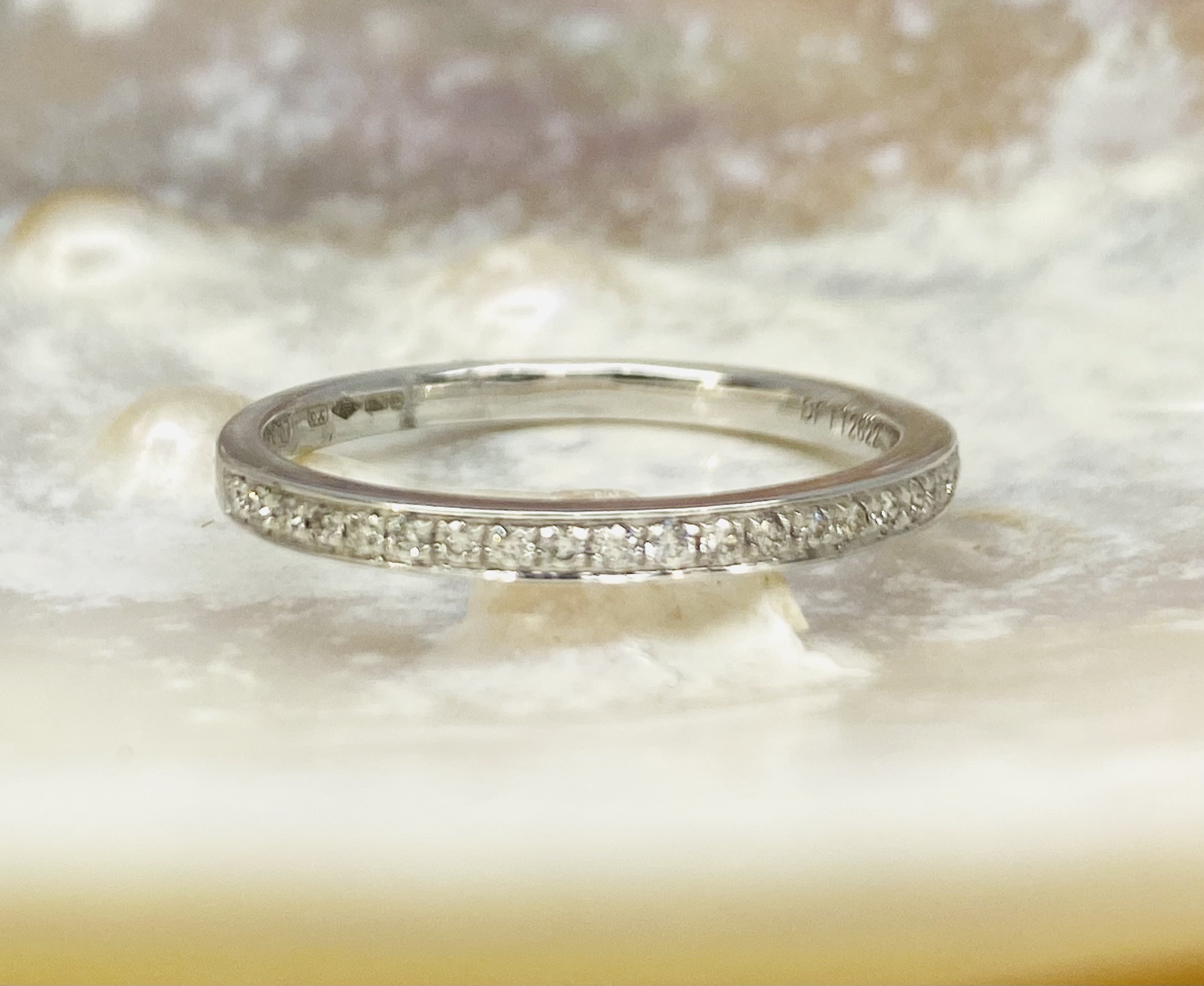 13600093 Platinum And Diamond 0.11ct Half Eternity Ring - Image 3