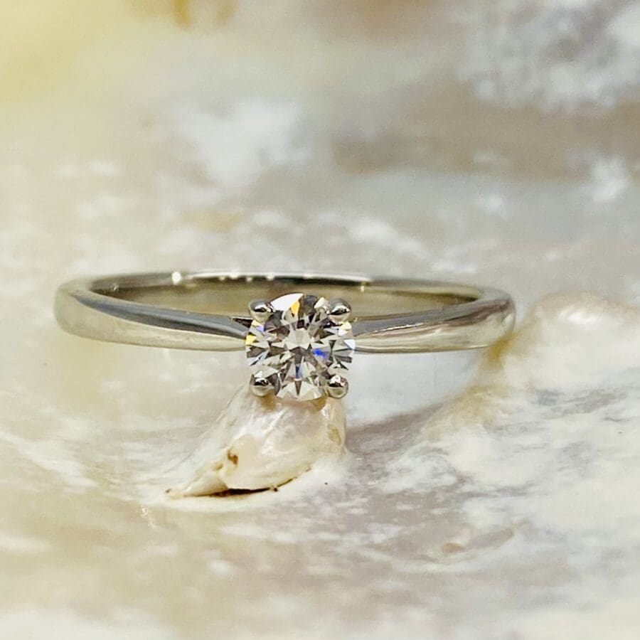 12600100 Platinum And Diamond 0.26ct Round Solitaire Engagement Ring