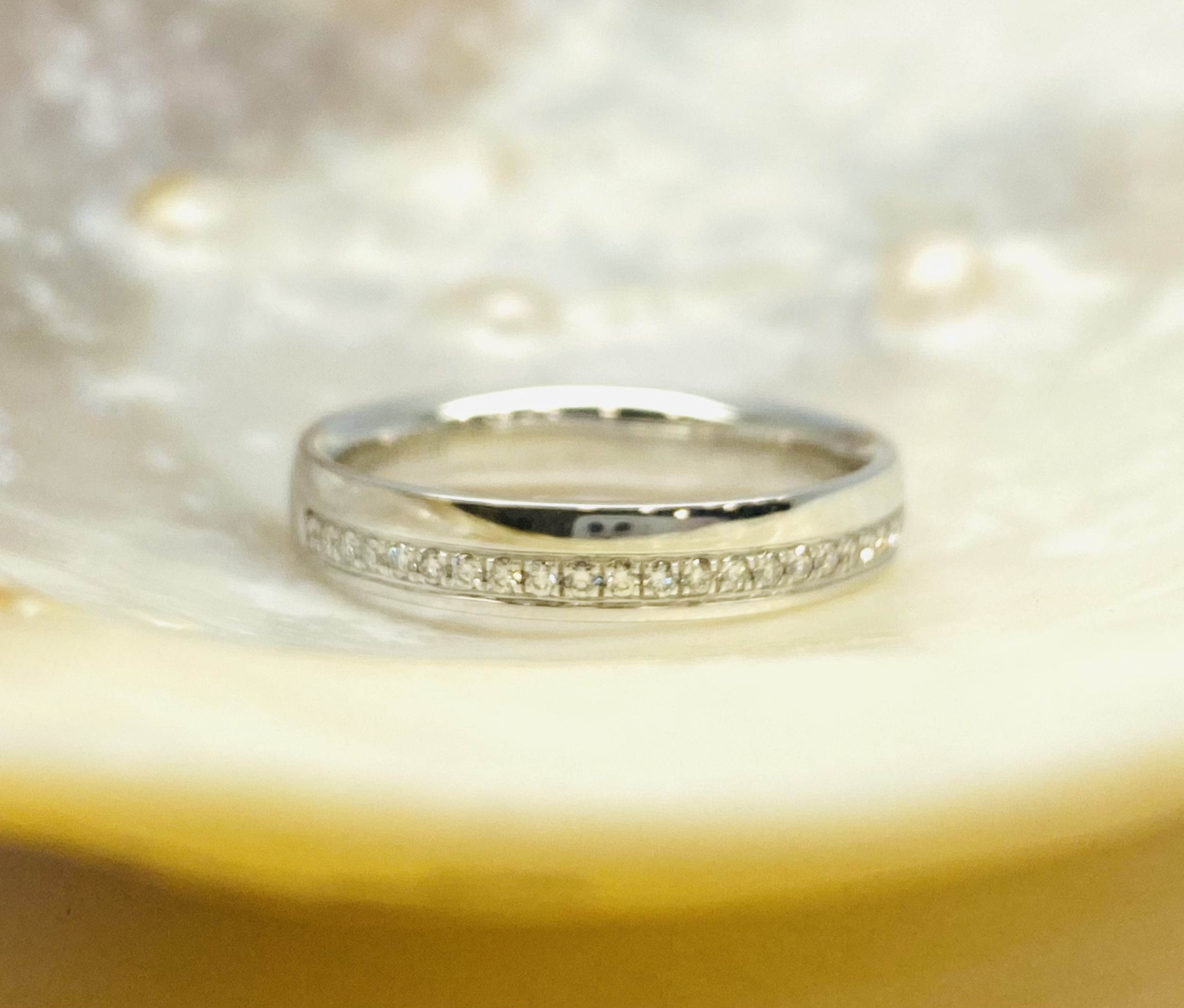 11600033 Platinum And Diamond 0.12ct Offset Wedding Band