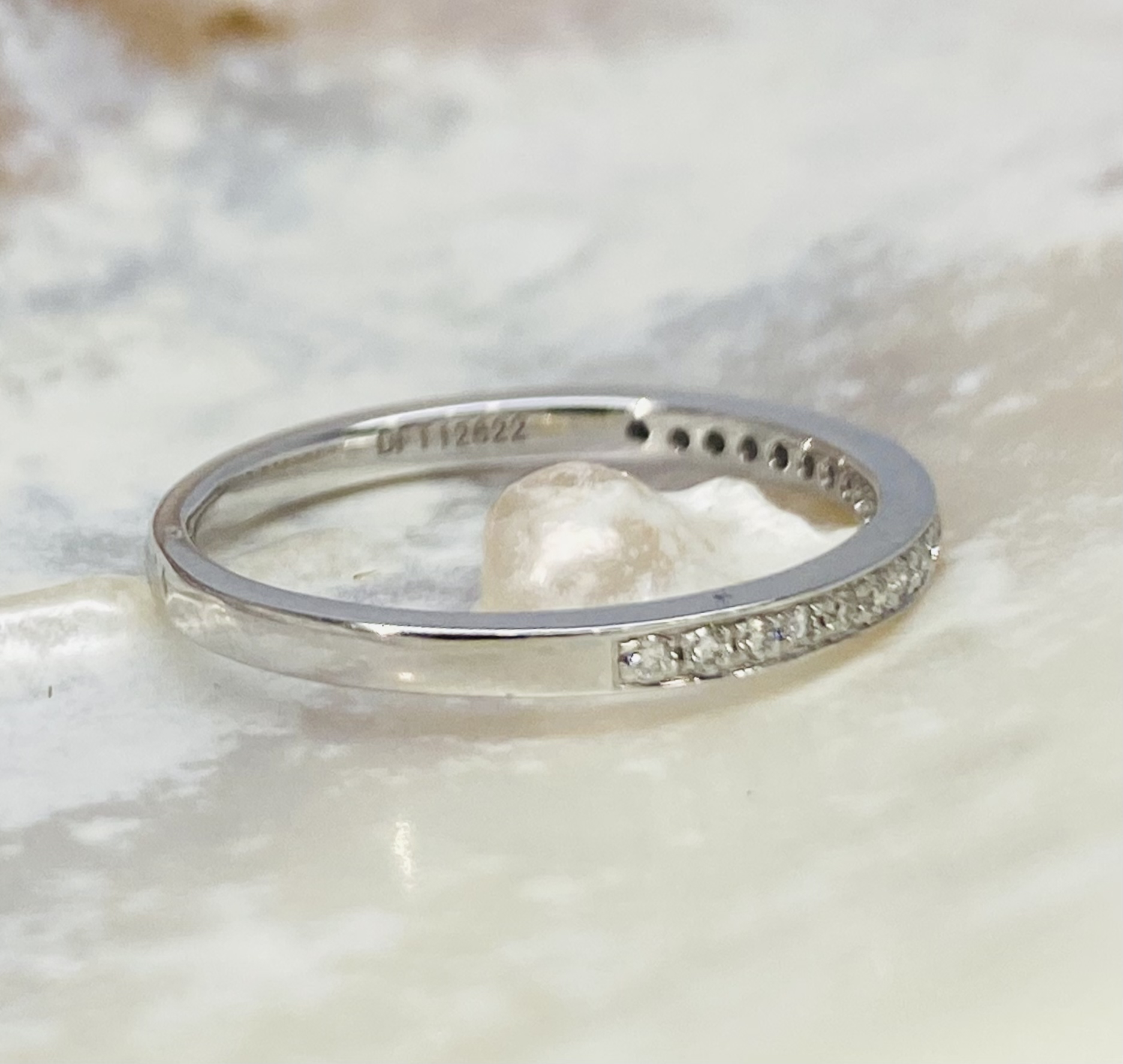 13600093 Platinum And Diamond 0.11ct Half Eternity Ring - Image 4