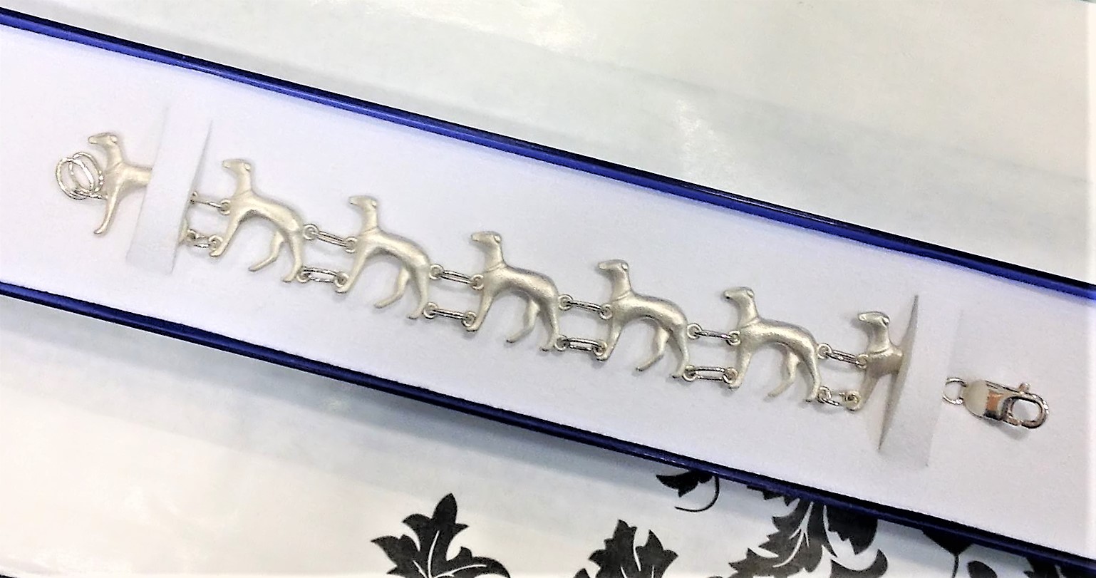 518 Commission Silver Whippet Cast Bracelet