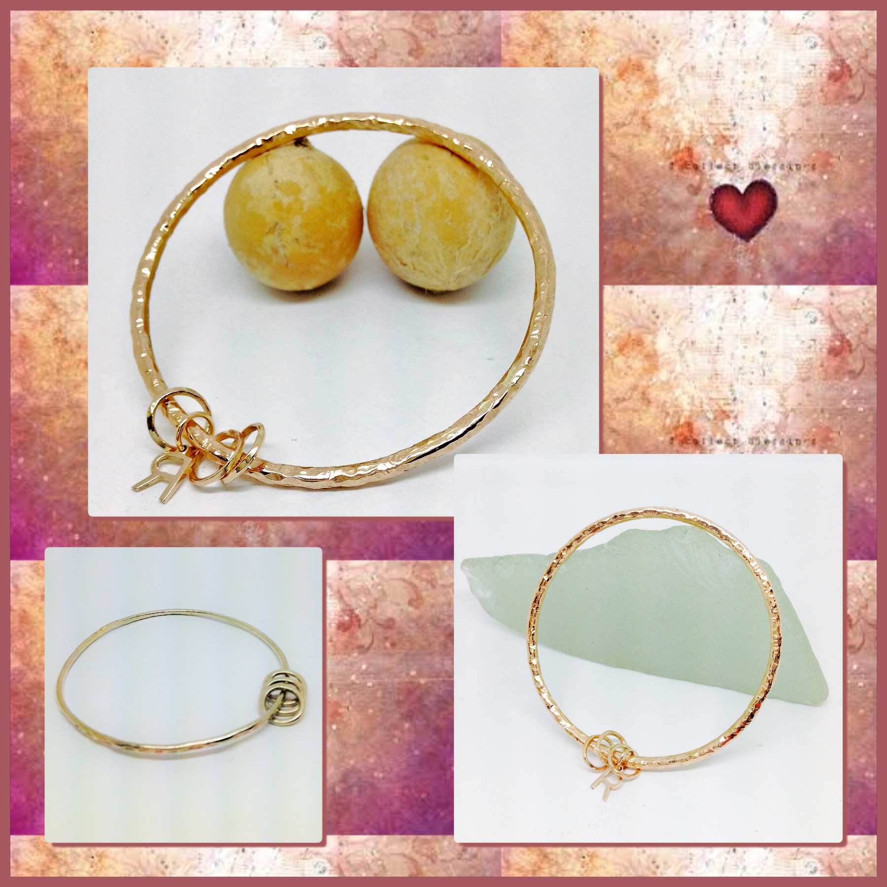 511 Commission 9ct Gold Initials Beaten Bangle From Scrap - Image 5