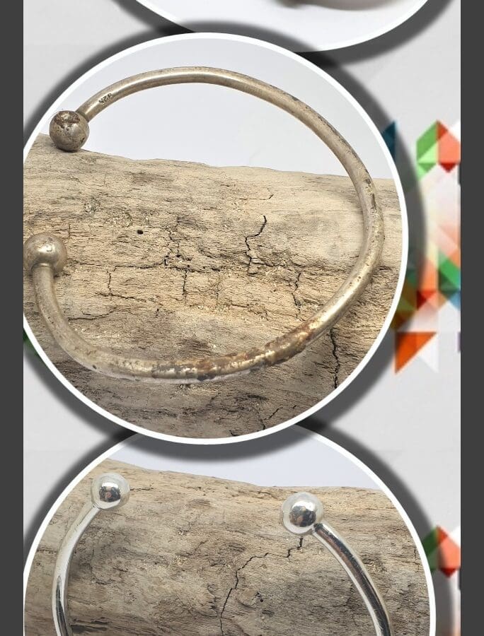 510 Commission Silver Torque Mis-Shaped Tarnished Bangle