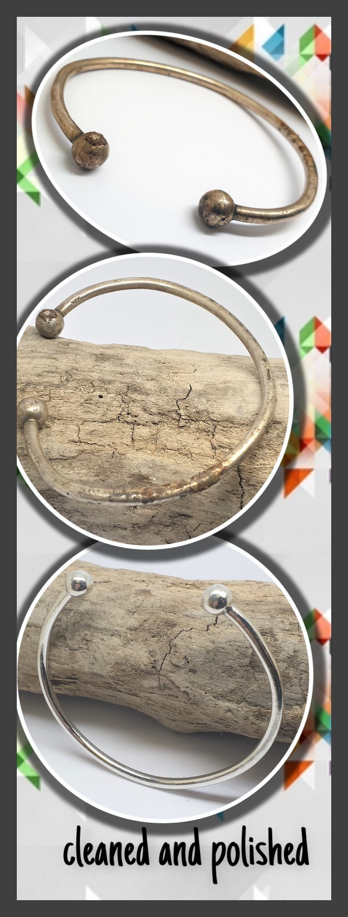 510 Commission Silver Torque Mis-Shaped Tarnished Bangle