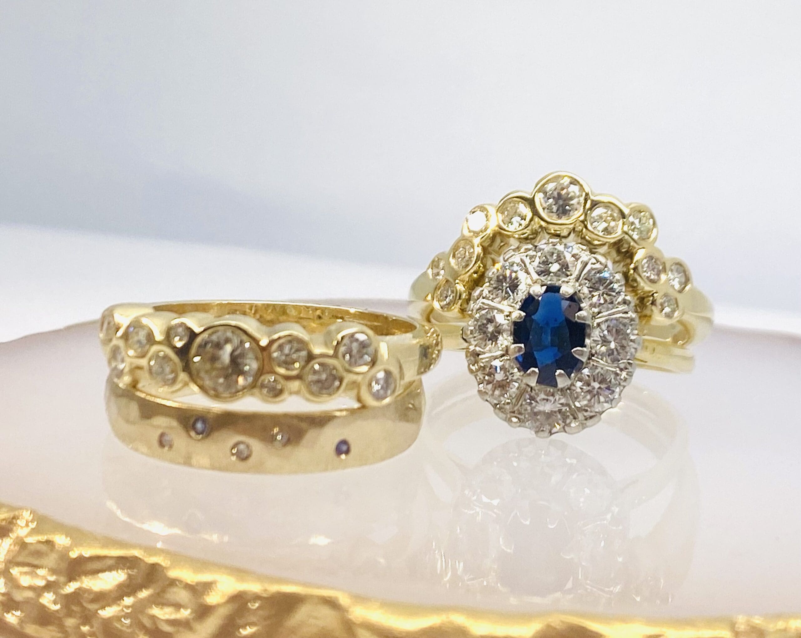 615 Commission Before And After Two Bespoke Diamond Wedding Bands - Image 14