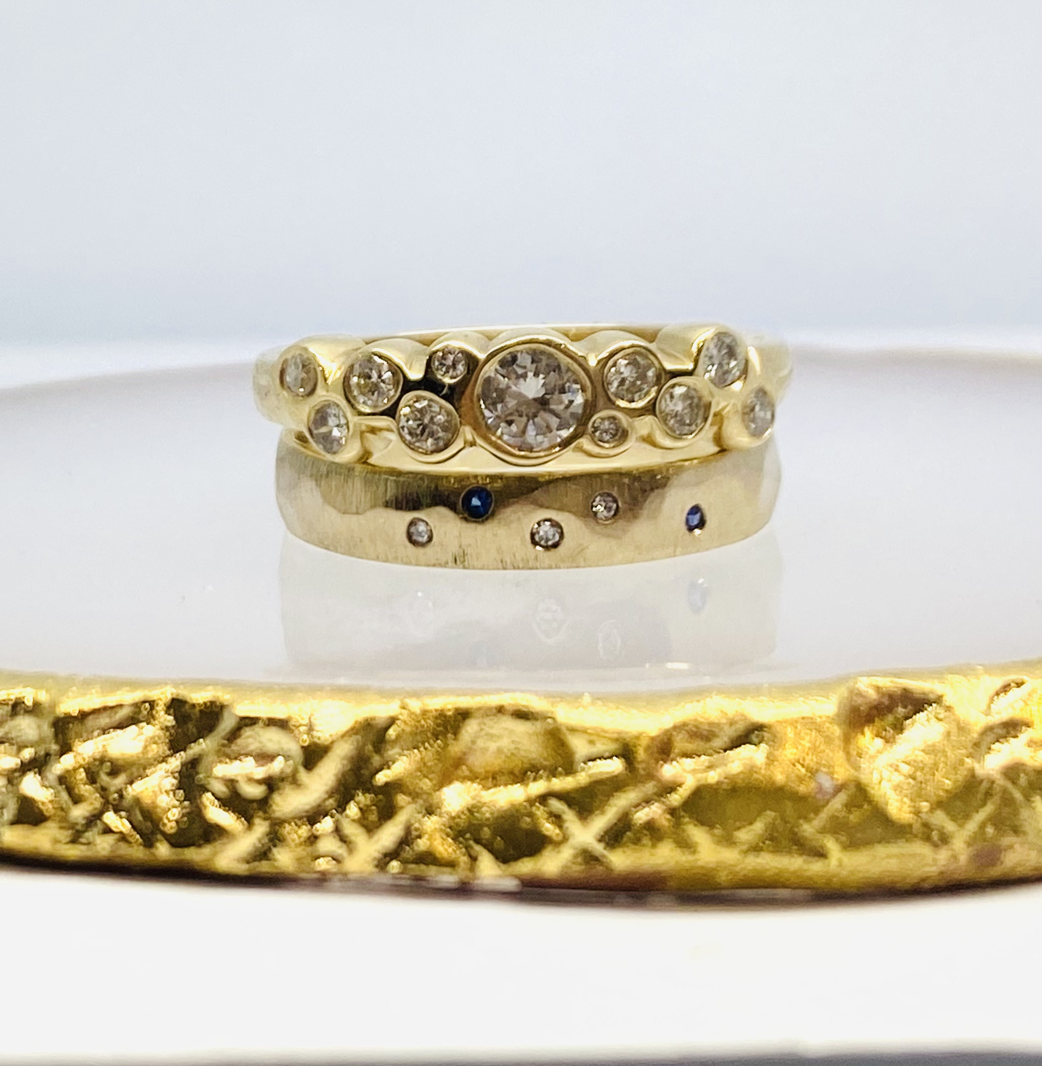 615 Commission Before And After Two Bespoke Diamond Wedding Bands - Image 8