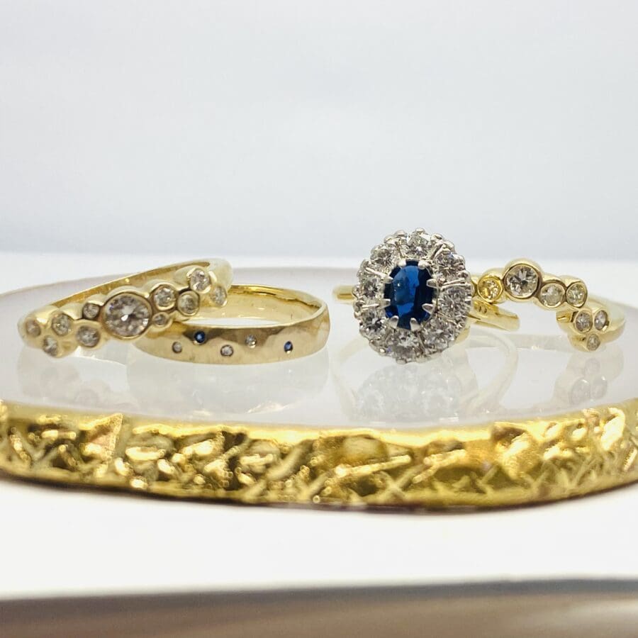615 Commission Before And After Two Bespoke Diamond Wedding Bands