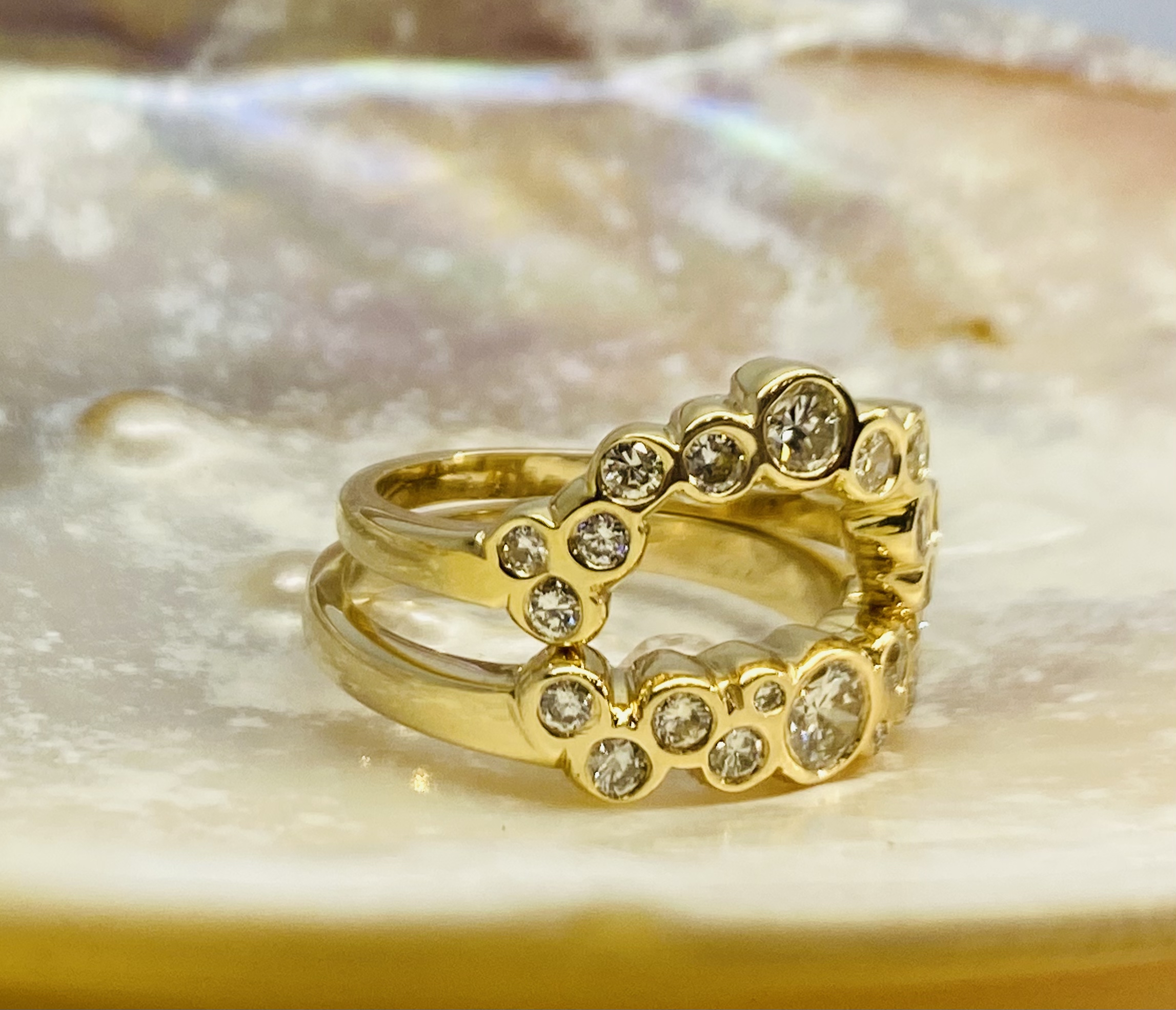 615 Commission Before And After Two Bespoke Diamond Wedding Bands - Image 21