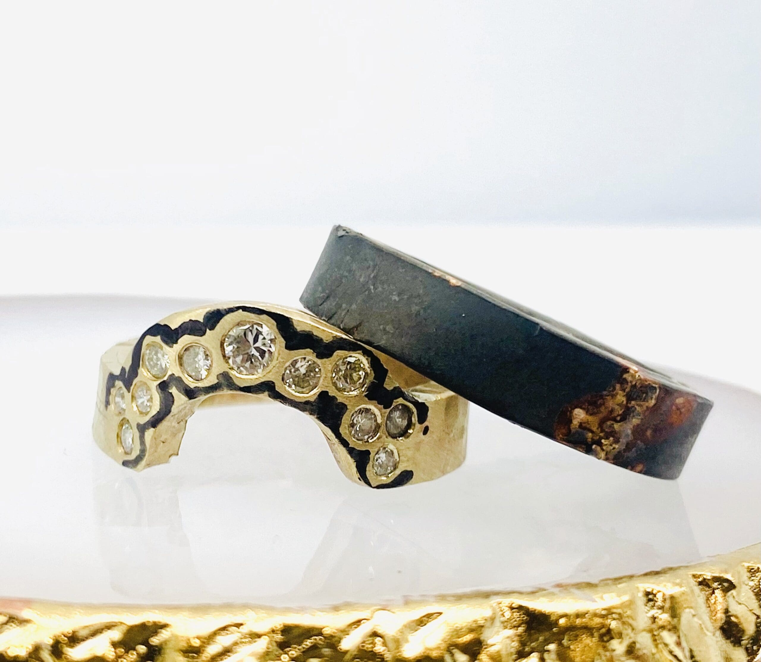 615 Commission Before And After Two Bespoke Diamond Wedding Bands - Image 11