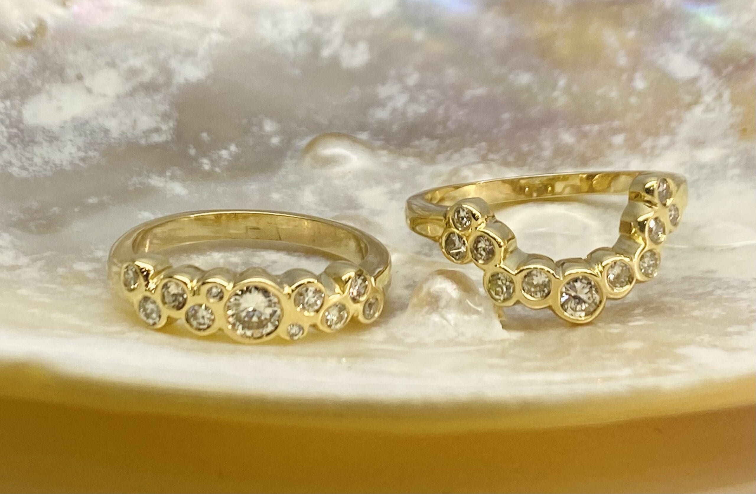 615 Commission Before And After Two Bespoke Diamond Wedding Bands - Image 17