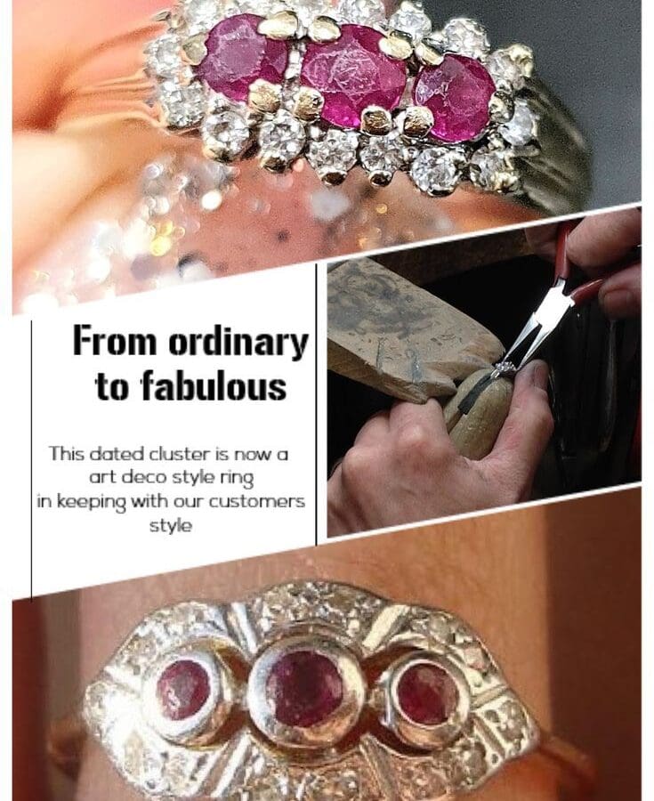 620 Before And After...Diamond And Ruby Ring Remodel