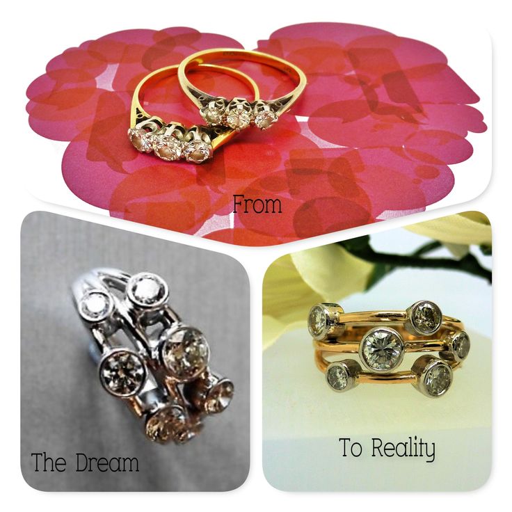 628 Before And After... Rings To Mixed Stone Bubble Style Ring
