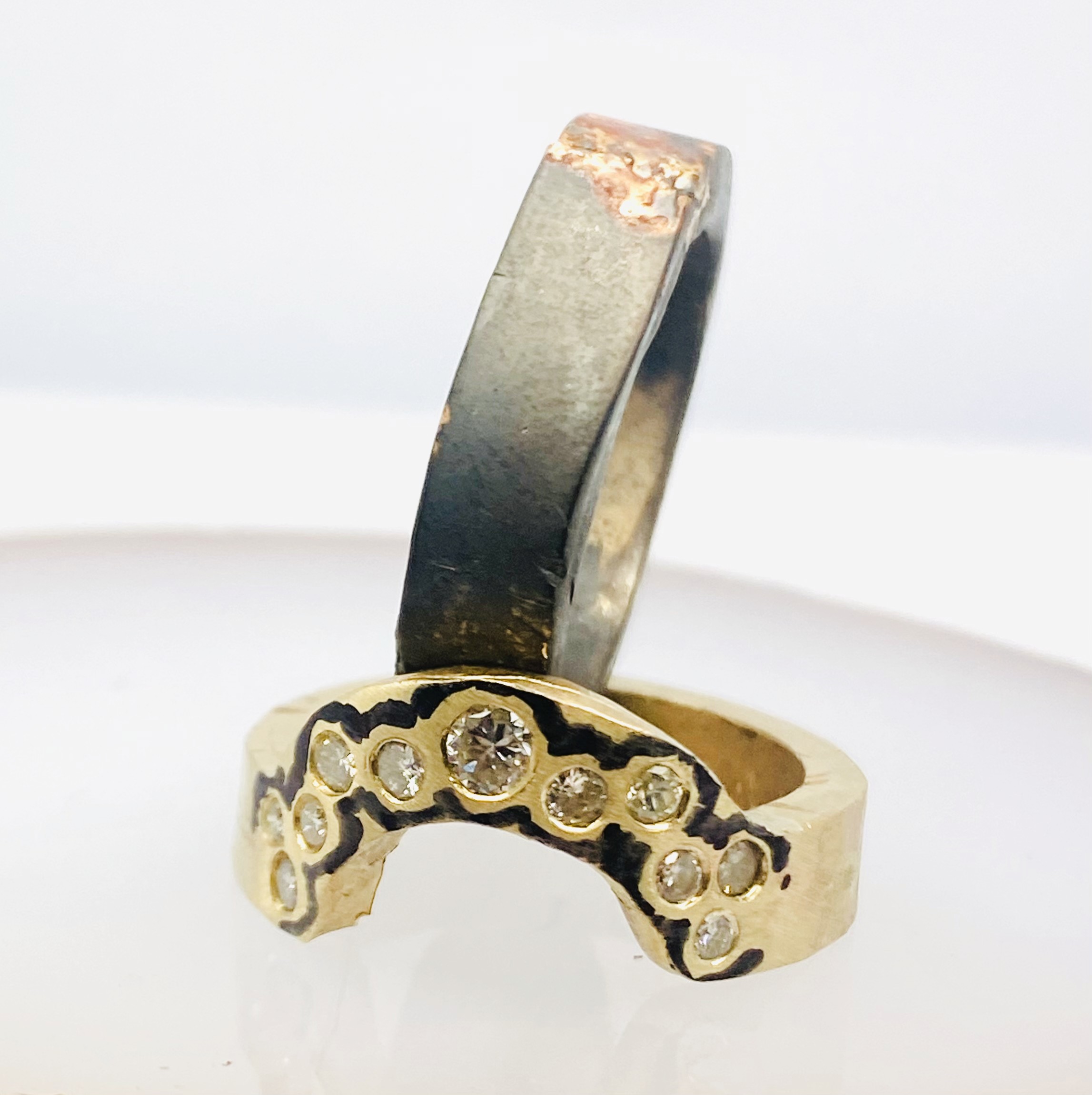 615 Commission Before And After Two Bespoke Diamond Wedding Bands - Image 12