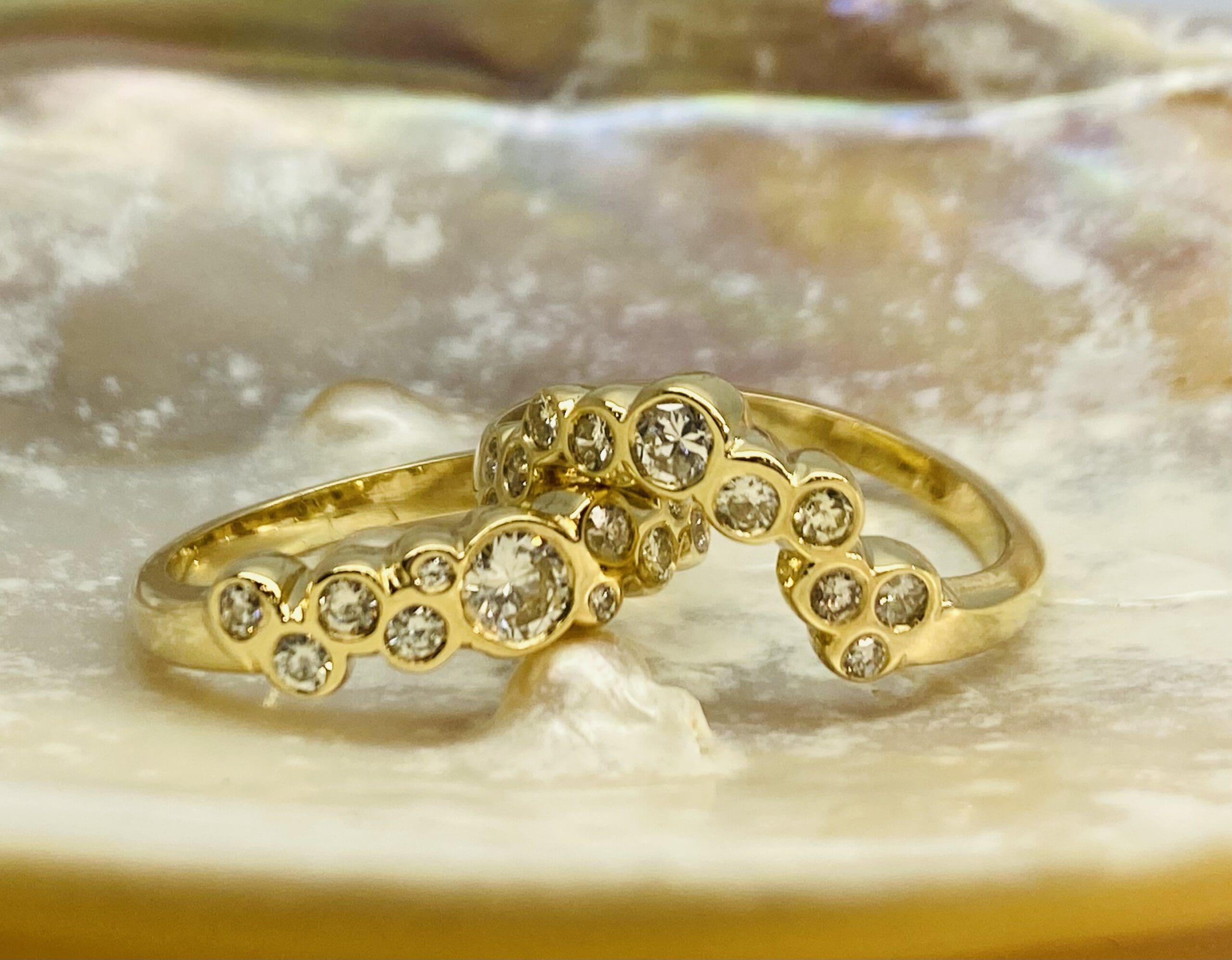 615 Commission Before And After Two Bespoke Diamond Wedding Bands - Image 25