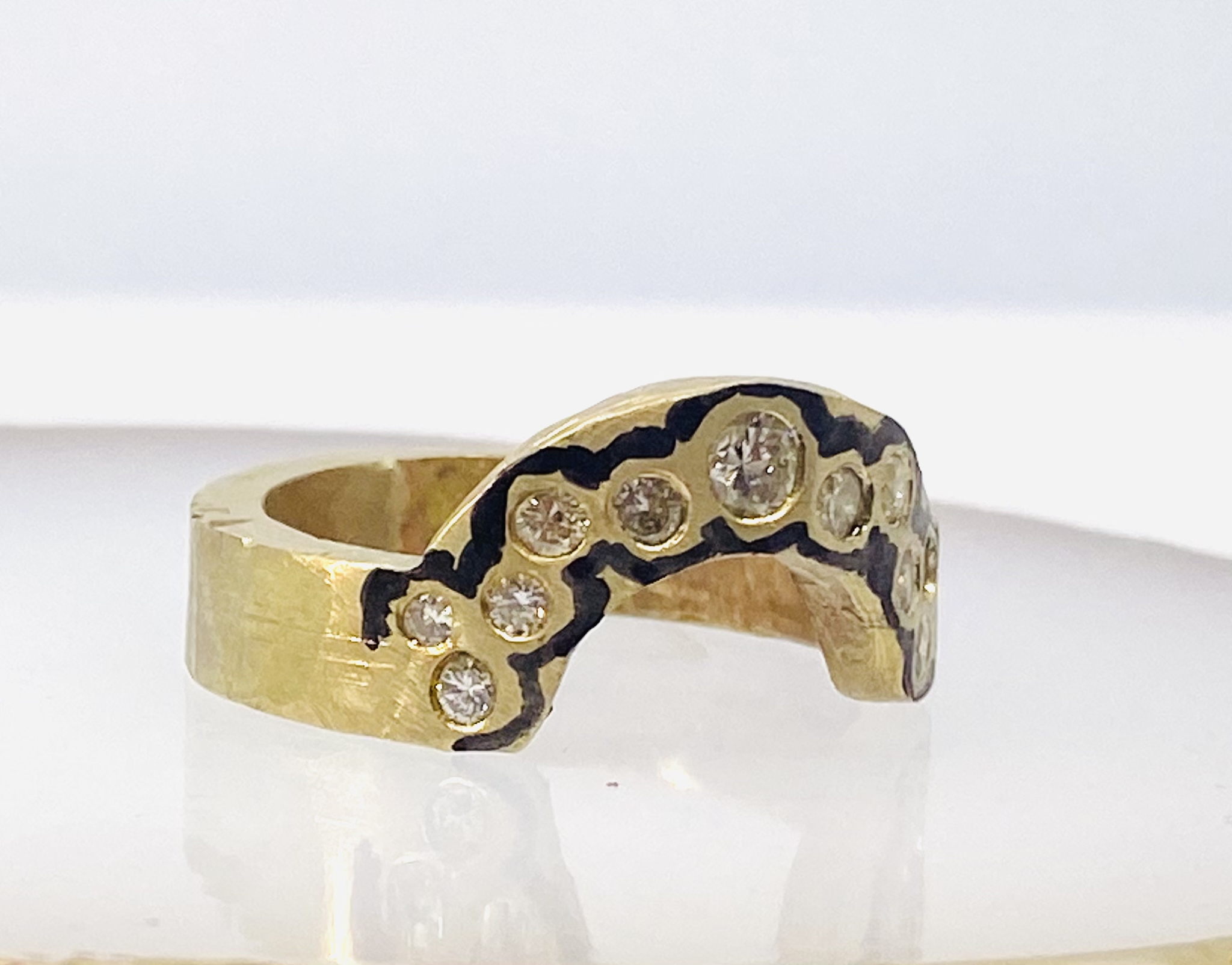 615 Commission Before And After Two Bespoke Diamond Wedding Bands - Image 13