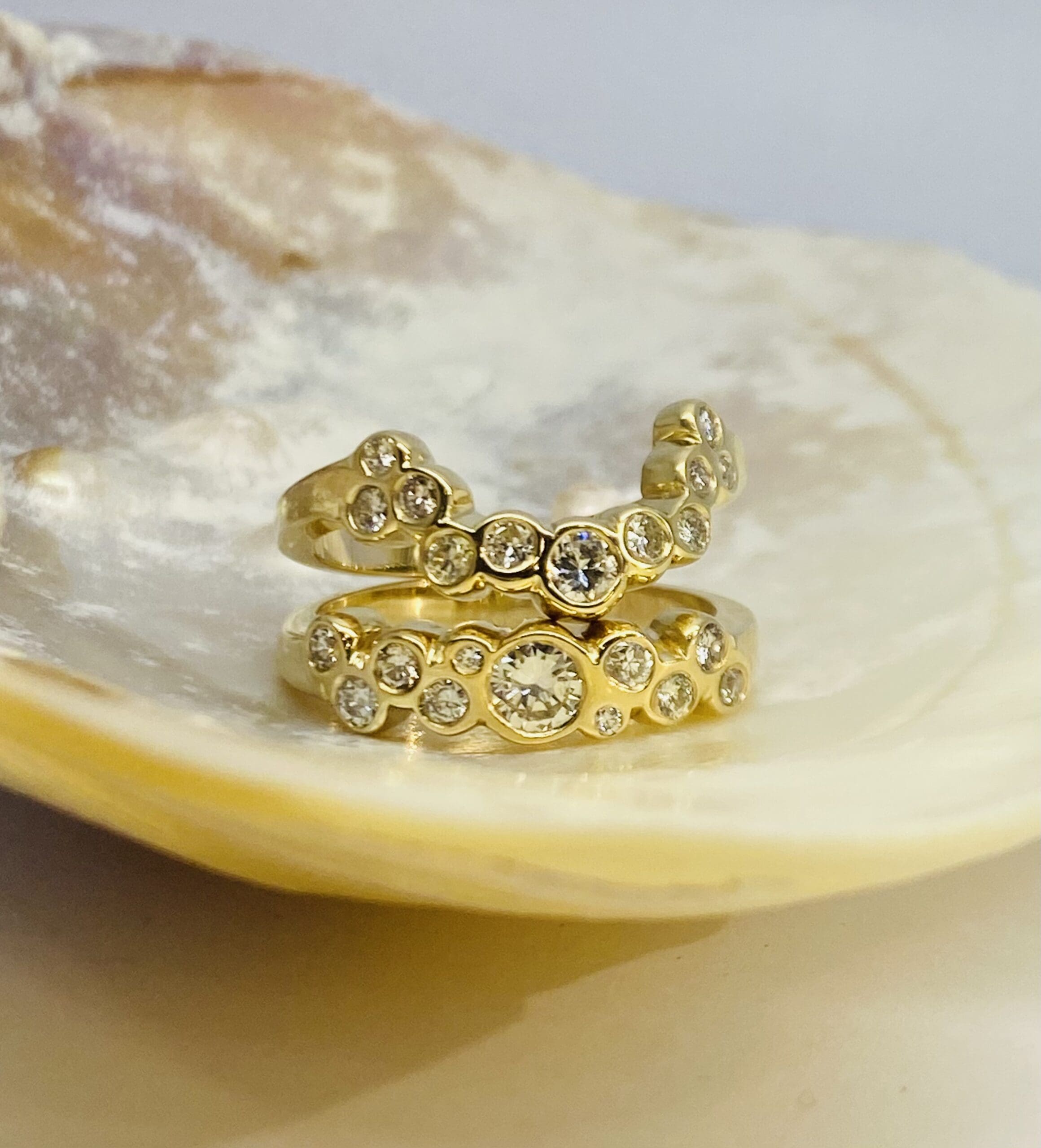 615 Commission Before And After Two Bespoke Diamond Wedding Bands - Image 28