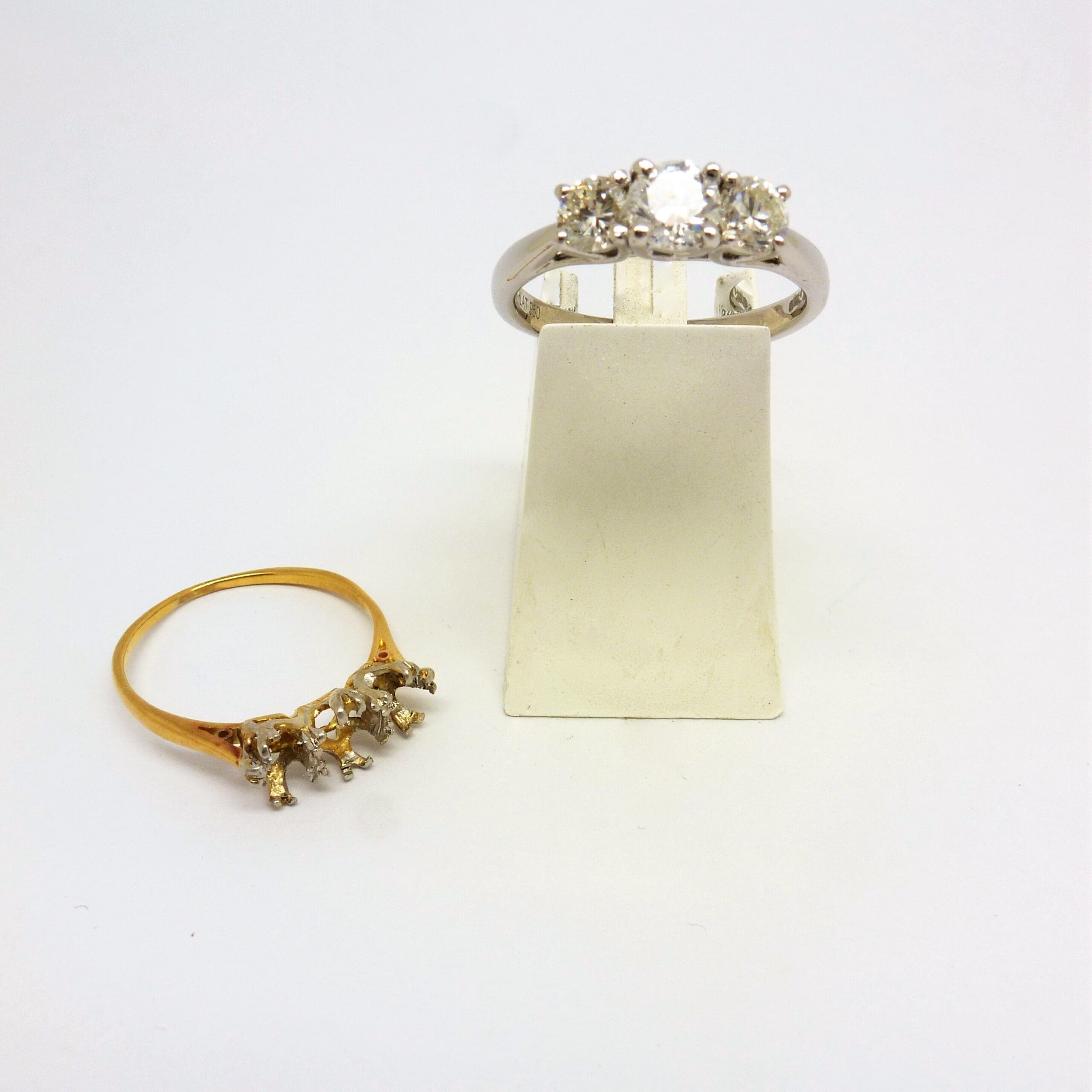 621 Before And After...Yellow To White Gold Shank Replacement - Image 5