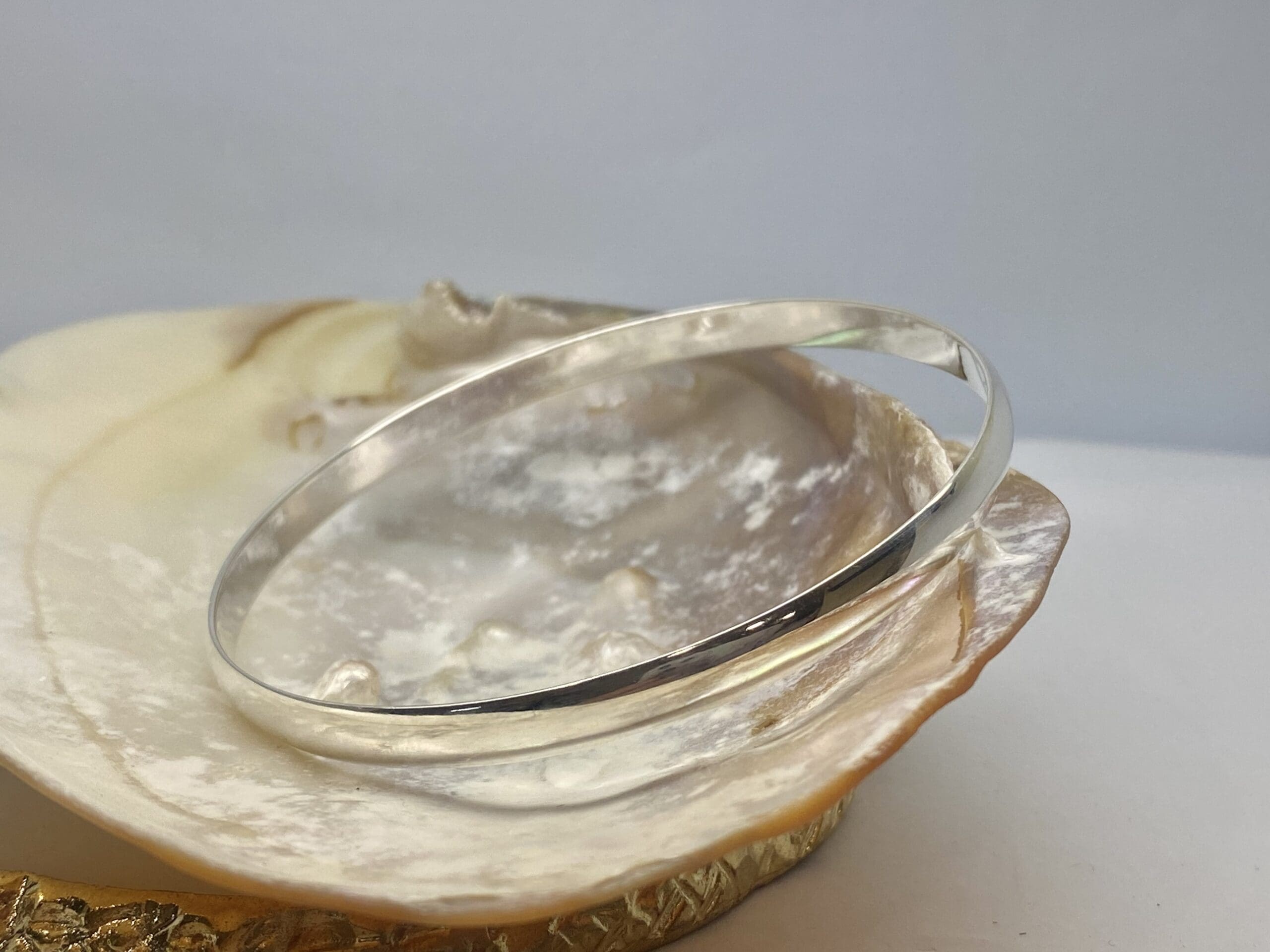 40100149 925 Sterling Silver Plain Polished Bangle - Image 2