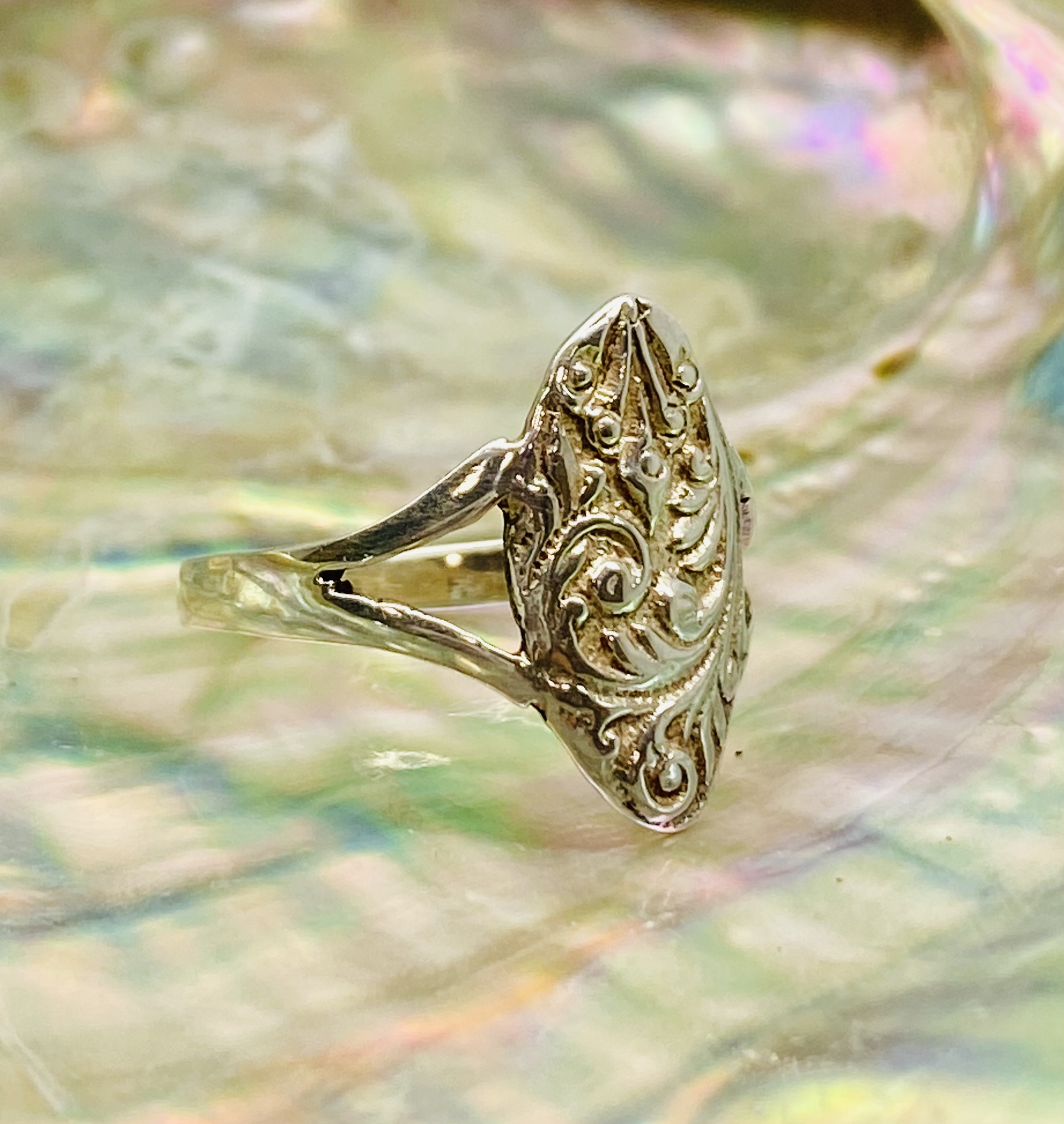 90100106 925 Sterling Silver "Ovalette" Engraved Dress Ring - Image 2