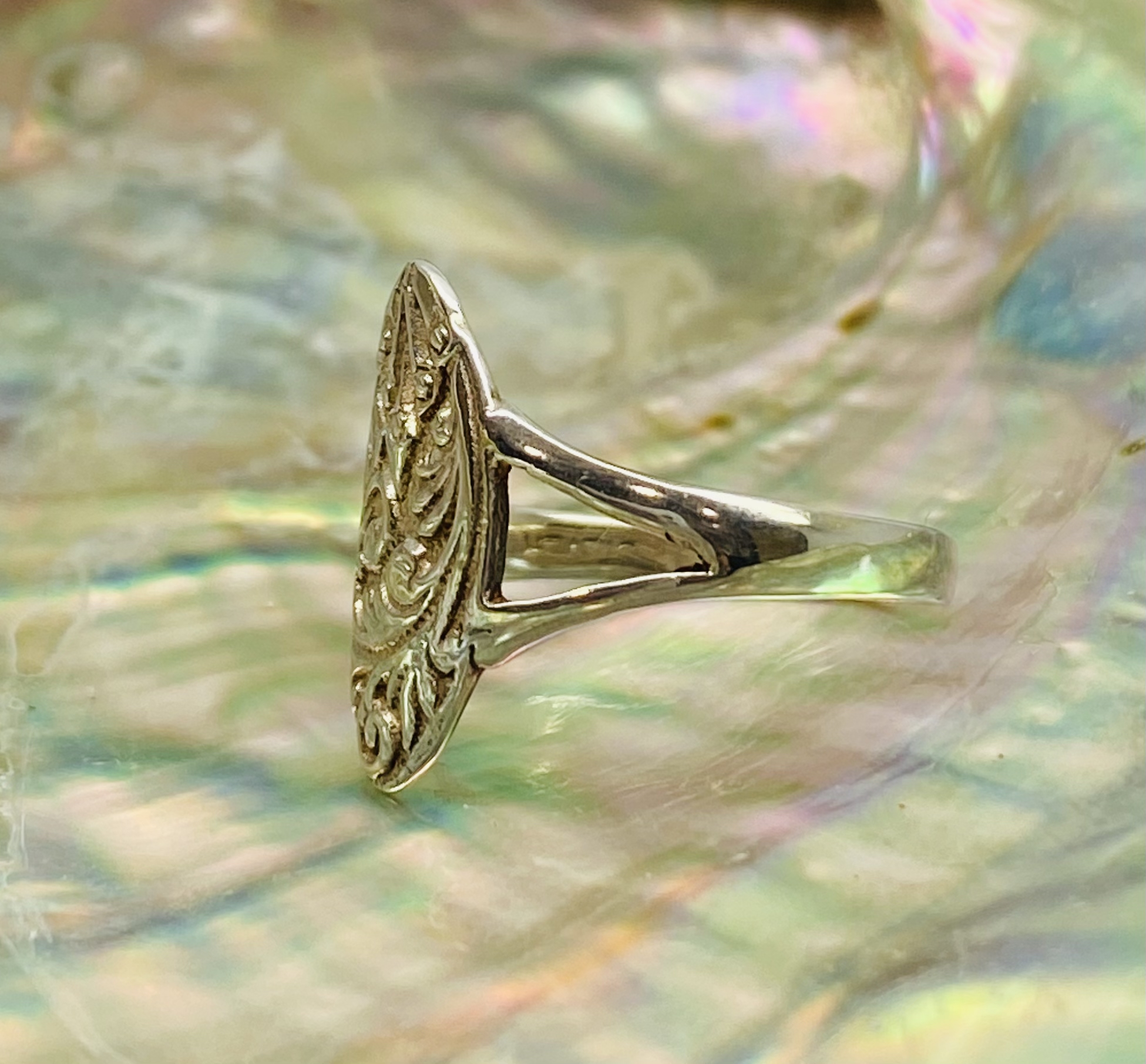 90100106 925 Sterling Silver "Ovalette" Engraved Dress Ring - Image 3