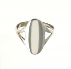 90100104 925 Sterling Silver Oval Polished Split Shank Dress Ring