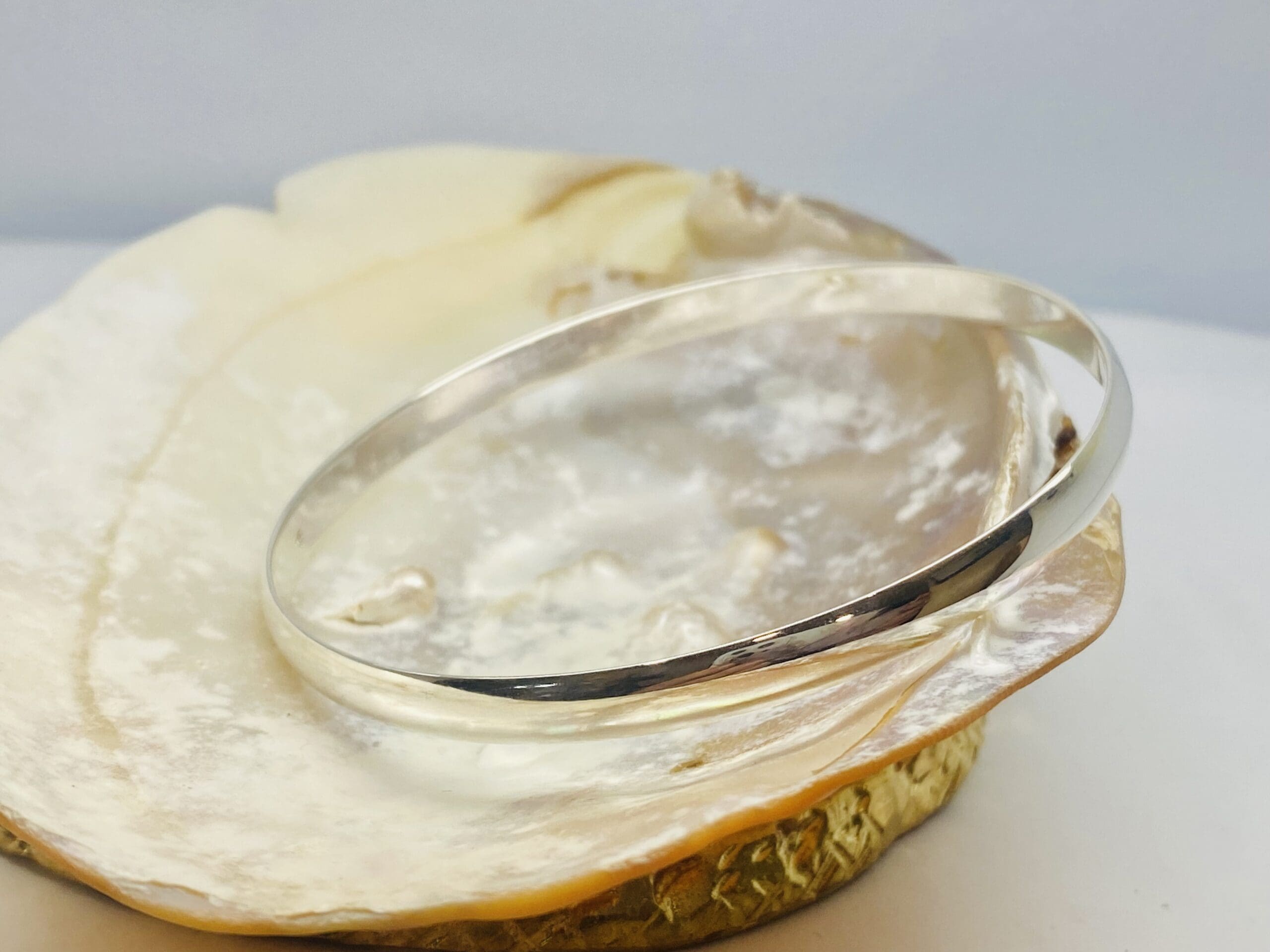 40100149 925 Sterling Silver Plain Polished Bangle - Image 3