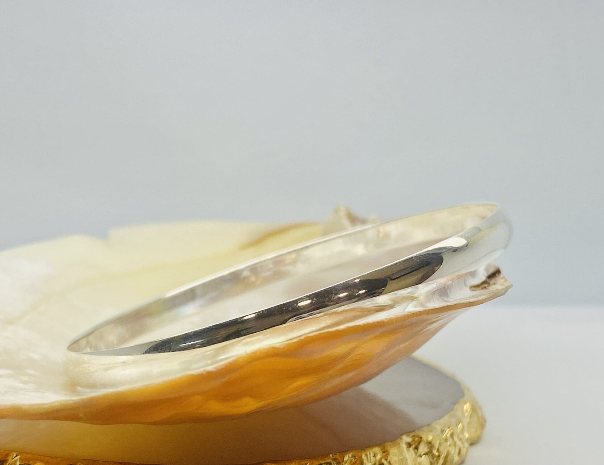 40100149 925 Sterling Silver Plain Polished Bangle - Image 4
