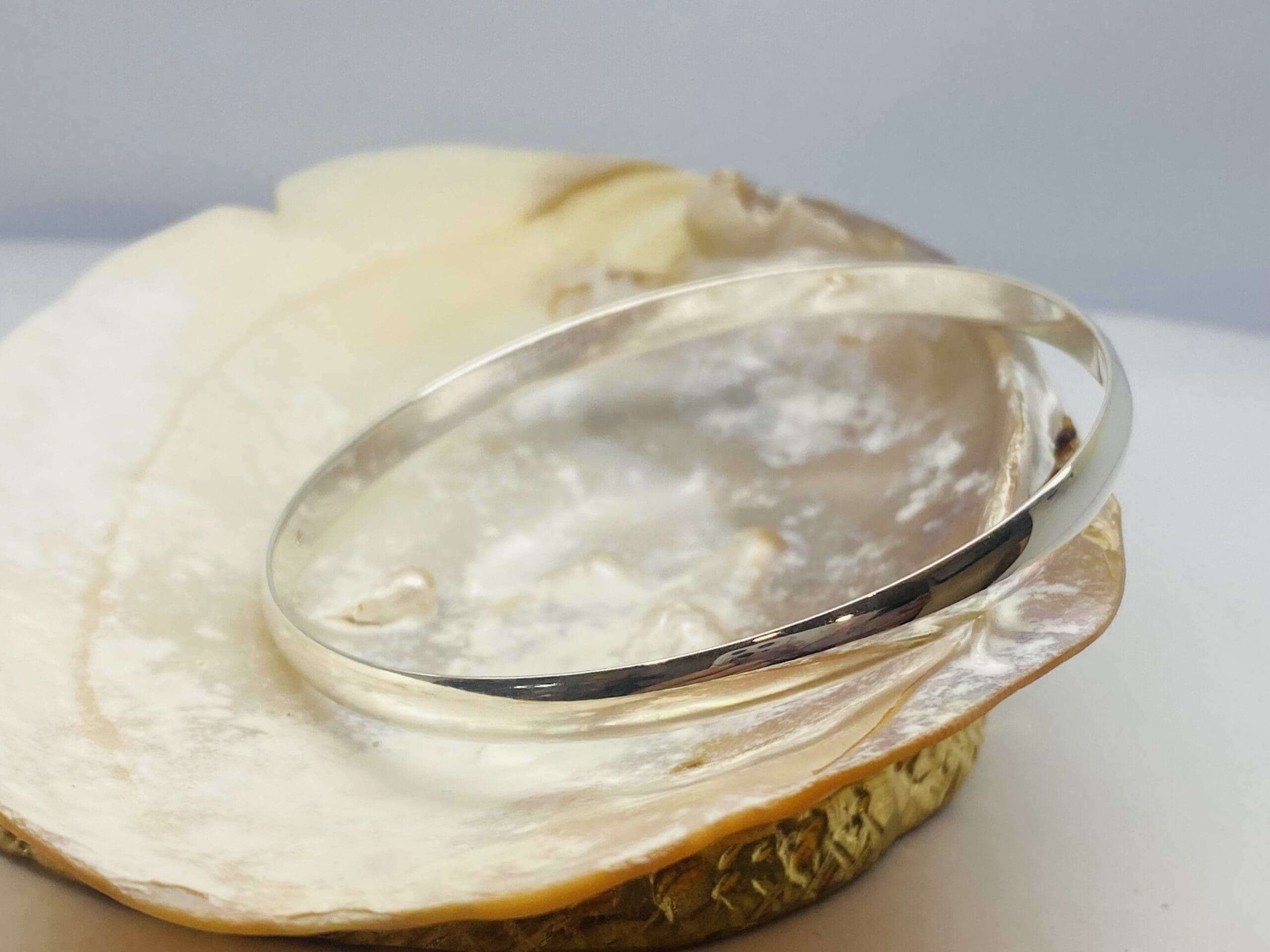 40100149 925 Sterling Silver Plain Polished Bangle - Image 5
