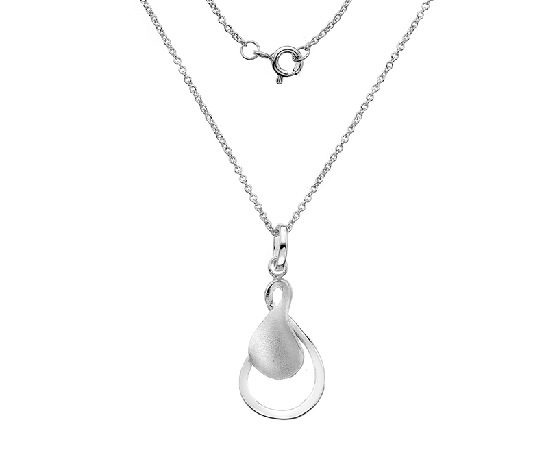23800076 925 Sterling Silver Infinity And Matte Pendant And Chain