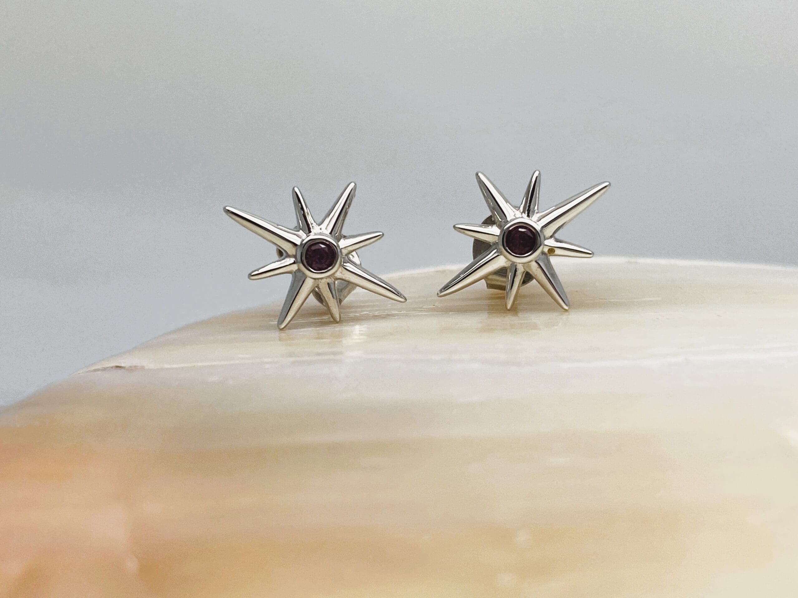 31100243 925 Sterling Silver Stud Earrings Stars With Detachable Chain - Image 3