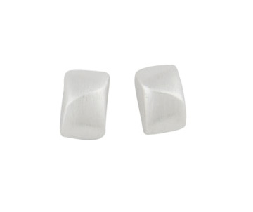 31100301 925 Sterling Silver Rectangular Domed Matt Earrings