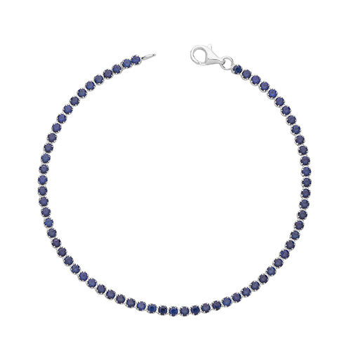 41400033 925 Sterling Silver Dark Blue C.Z. Tennis Style Bracelet