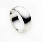 11100055 Silver Wedding Band 'D' Shaped 8mm Polished