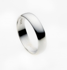 90100203 Silver Wedding Band 'D' Shaped 5mm Polished