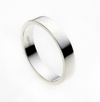 90100205 Silver Wedding Flat Band Court 5mm Polished