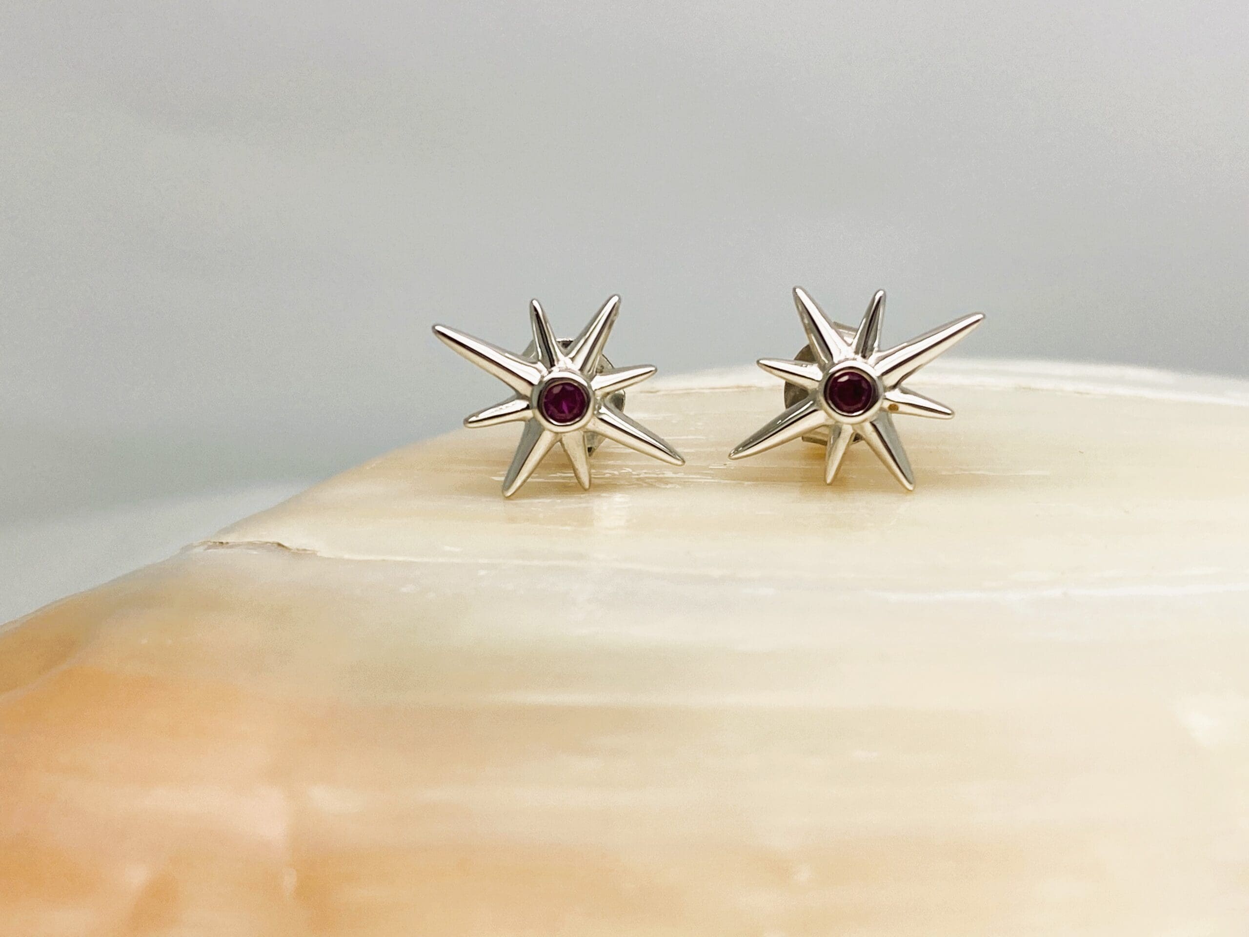 31100243 925 Sterling Silver Stud Earrings Stars With Detachable Chain - Image 4