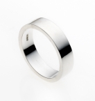 90100206 Silver Wedding Band Flat Court 6mm Polished