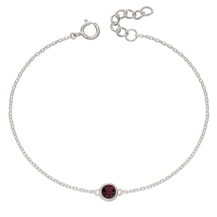 41100126 925 Sterling Silver February Amethyst Birthstone Bracelet