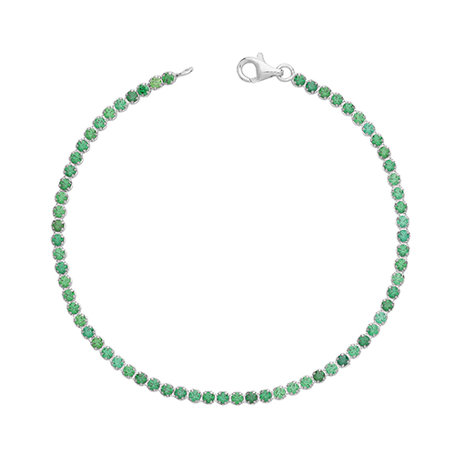 41400034 925 Sterling Silver Green C.Z. Tennis Style Bracelet