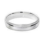 11100043 Silver Wedding Band Traditional 4mm Court Milgrain