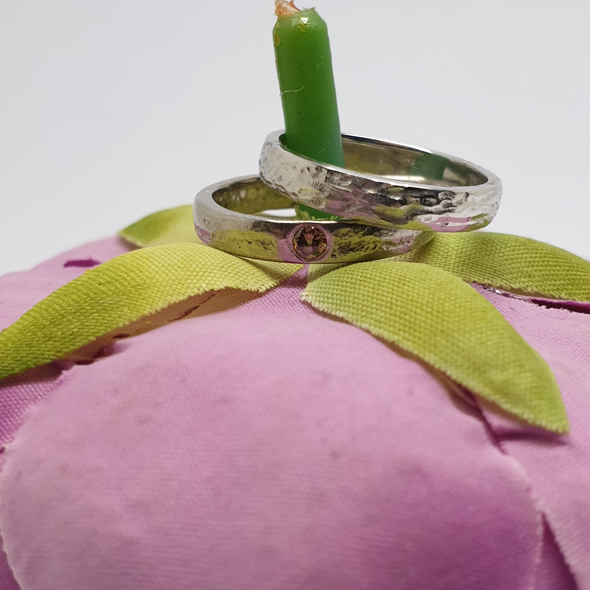 650 Silver Wedding Band Commission To Match Engagement Ring - Image 2