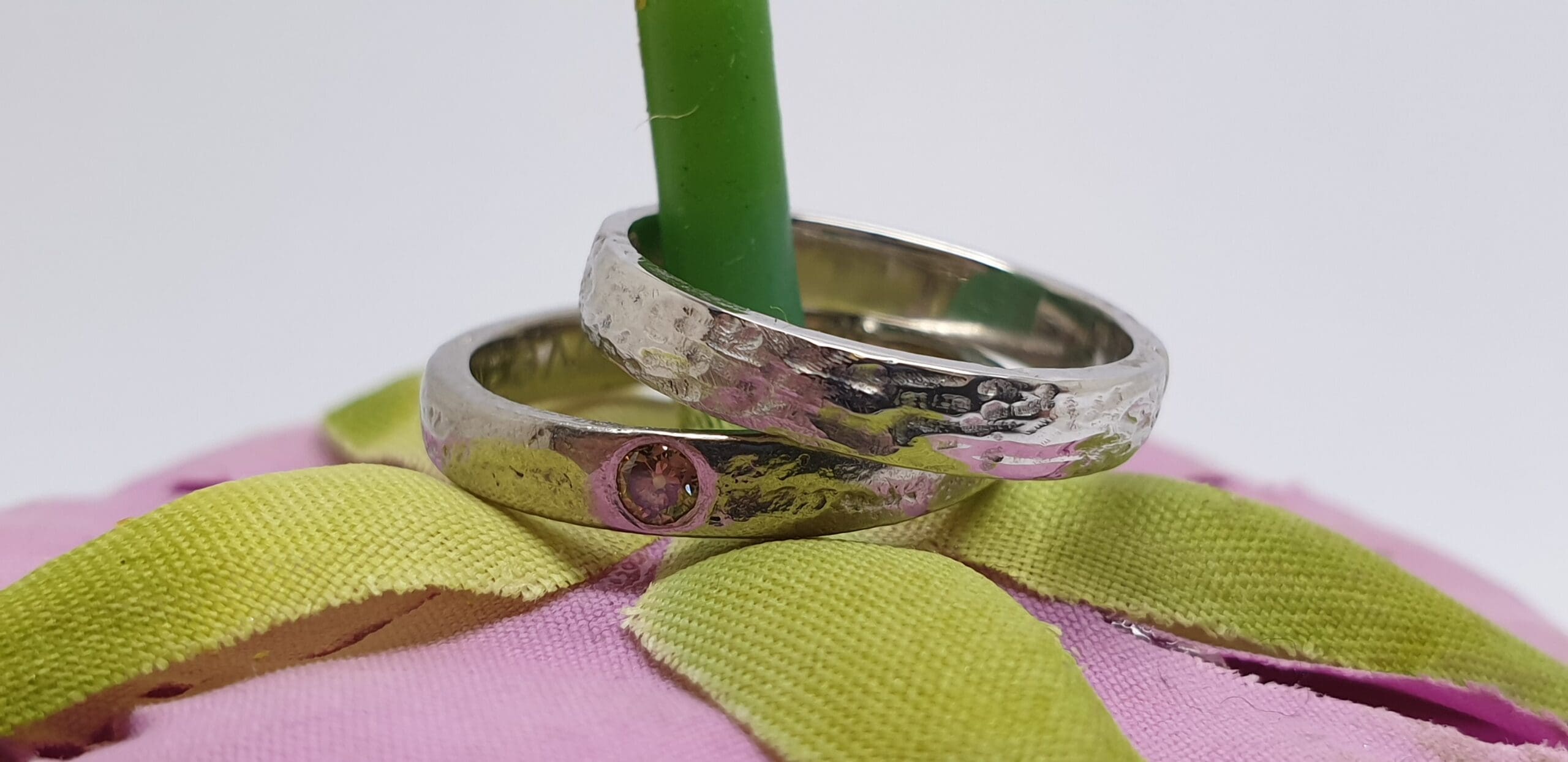 650 Silver Wedding Band Commission To Match Engagement Ring - Image 3
