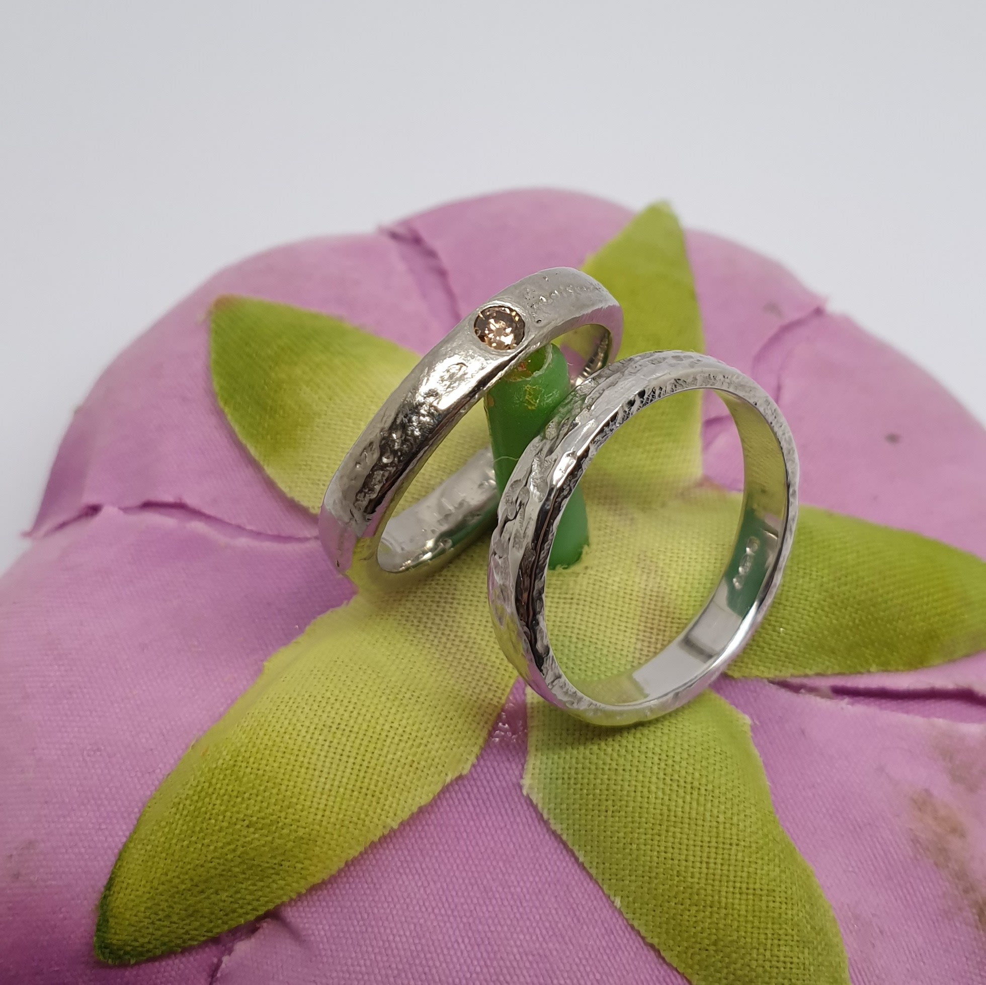 650 Silver Wedding Band Commission To Match Engagement Ring - Image 5