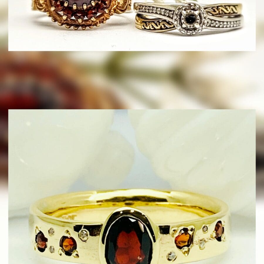 646 Before And After...Diamond And Ruby Ring Remodel