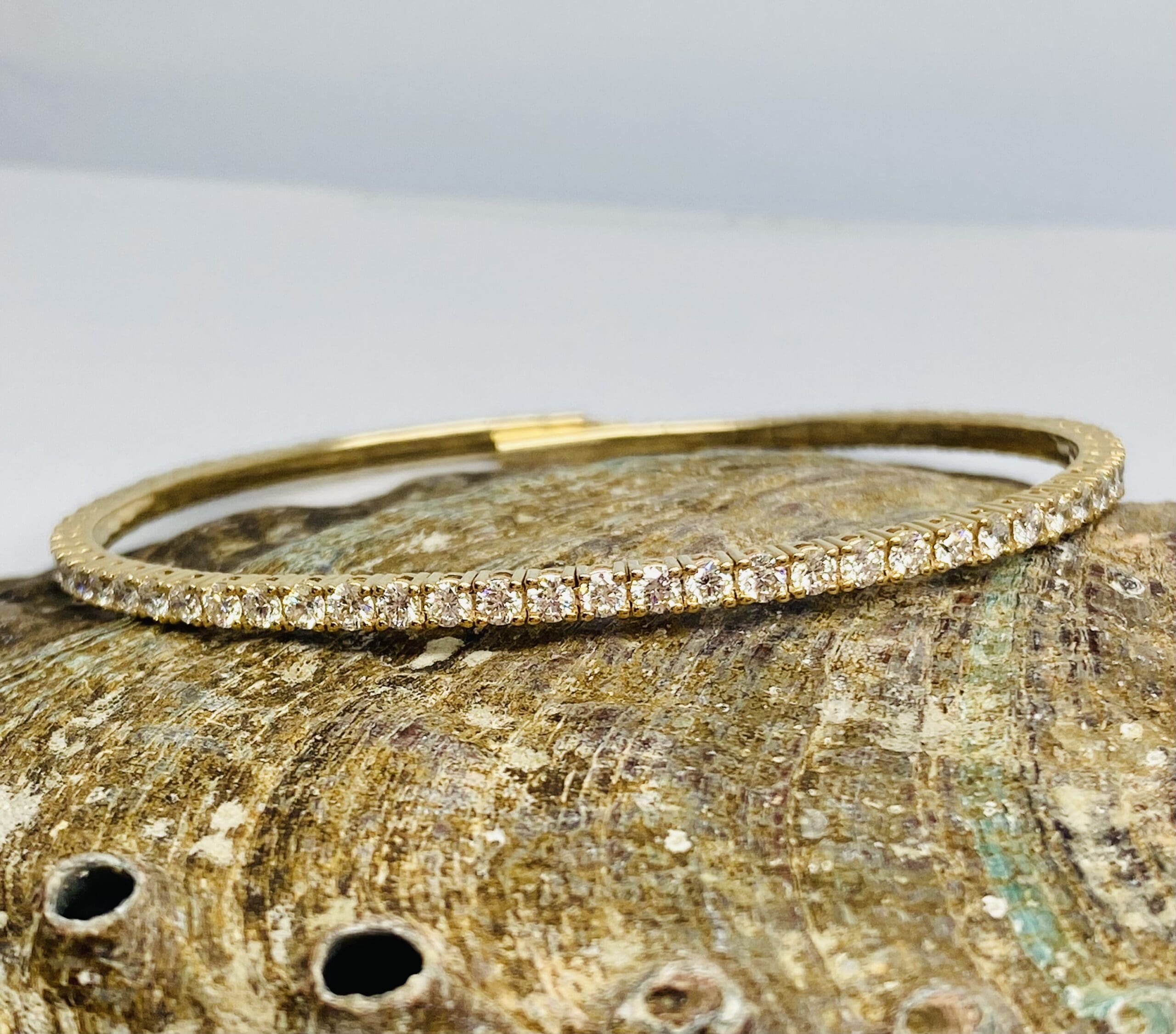 40300000 9ct Yellow Gold 3ct Diamond Flex Bangle Lab Grown - Image 3