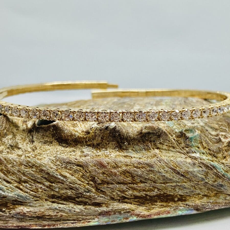 40300000 9ct Yellow Gold 3ct Diamond Flex Bangle Lab Grown