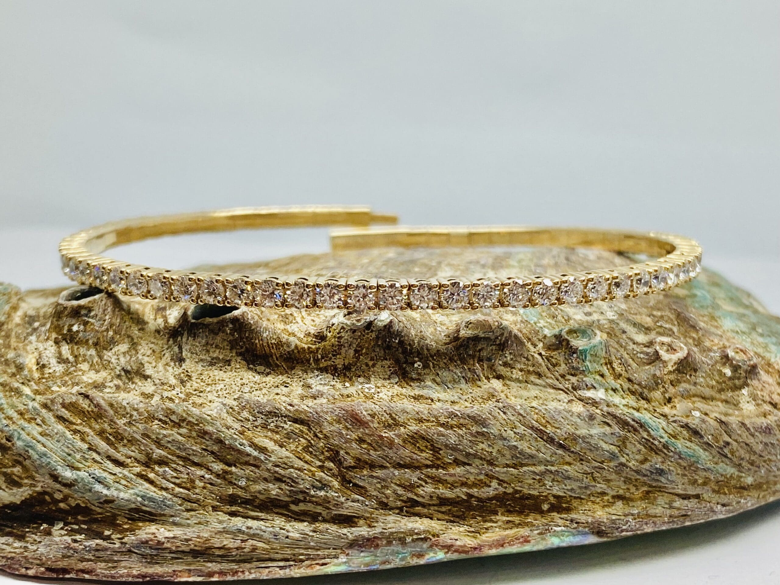 40300000 9ct Yellow Gold 3ct Diamond Flex Bangle Lab Grown