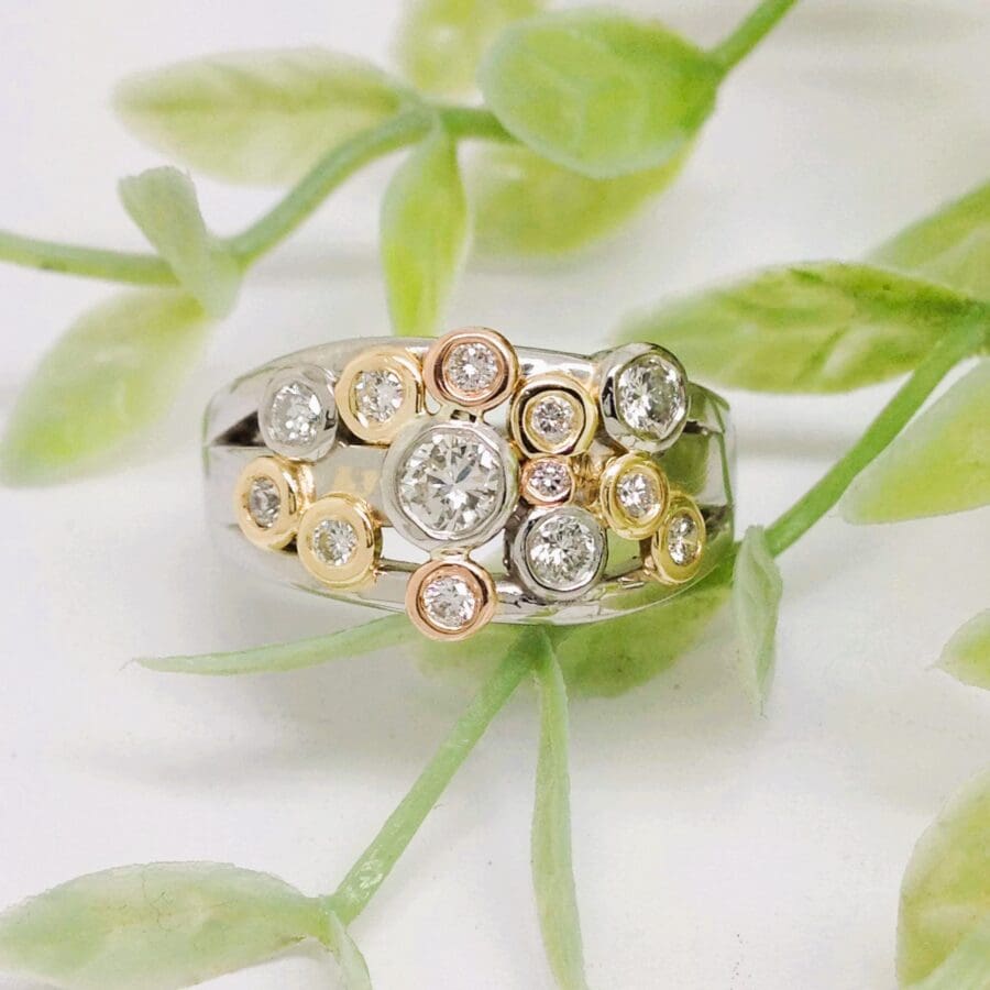 655 Mixed Gold Rings Remodelled Into a Stunning "Bubble" Style Dress Ring