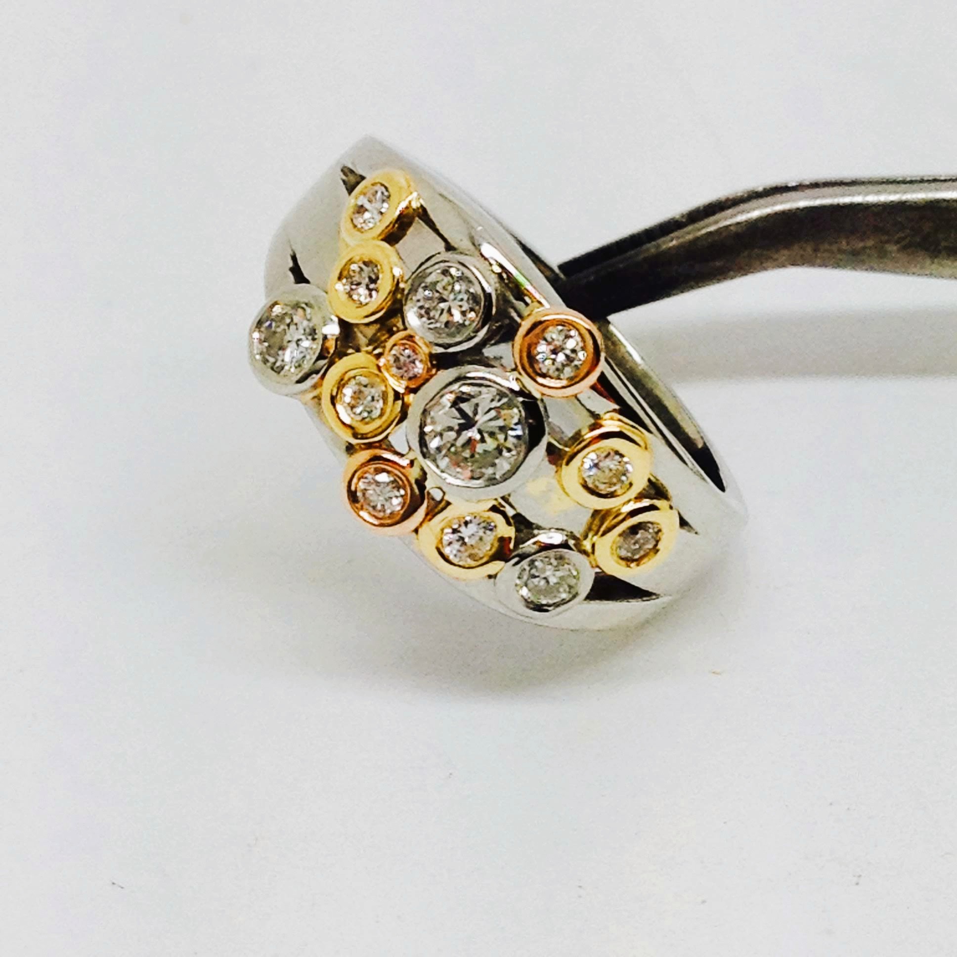 655 Mixed Gold Rings Remodelled Into a Stunning "Bubble" Style Dress Ring - Image 7